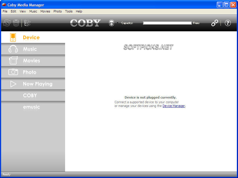 coby media manager software mp827